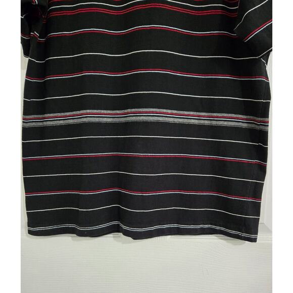 Burnside Men's Polo T-Shirts Size Medium Cotton Short Sleeve Black Striped - Picture 5 of 13